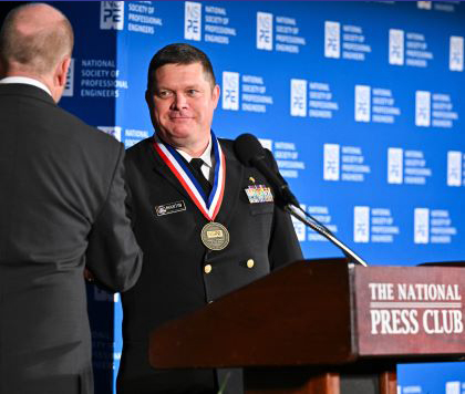 Capt. Stephen Martin Jr., Ph.D., P.E., of the U.S. Department of Health and Human Services, as the Federal Engineer of the Year Award for 2024